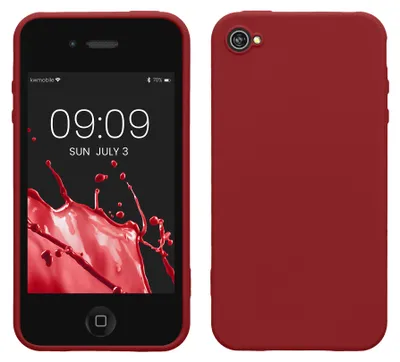 Produktbild von kwmobile Hülle für Apple iPhone 4 / 4S TPU Case - Handyhülle unterstützt kabelloses Laden, flexible Schutzhülle, gummiertes Cover in Tawny Red