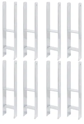 Zdjęcie produktu dla Alberts 8 x wsporniki słupków H, 111x600 mm, grubość materiału 6 mm, głębokość 60 mm, ocynkowane ogniowo