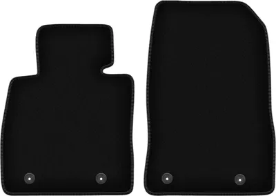 Produktbild von Wielganizator Velours-Autoteppiche vorne – passend für Mazda 2 IV (Schrägheck, Bj. 2014-) –  schwarz, passgenau, mit Befestigungen set 2 Stk.