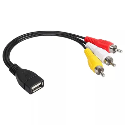 Produktbild von D48 USB auf 3 Cinch-Kabel USB 2.0 Buchse auf 3 Cinch-Stecker AV Audio Video 30cm