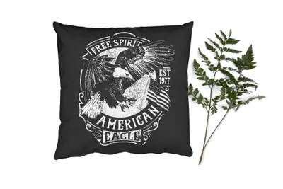 Produktbild von MuchoWow® Zierkissen Sofakissen Wohnzimmer Dekokissen 45x45 cm Vogel - Amerikanisch - Retro - Schlafpolster - Polster für das Sofa