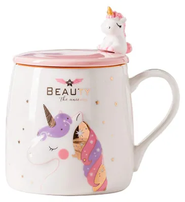Image de Tasse en céramique avec cuillère « licorne » 380 ml