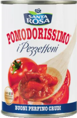 Produktbild von Pomodorissimo und Pezzentoni geschnittene Tomaten 400g - Santa Rosa