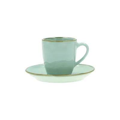 Zdjęcie produktu dla Rose&Tulipani - Zestaw 6 filiżanek do espresso 90ml ze spodkiem Concerto Verde Acqua