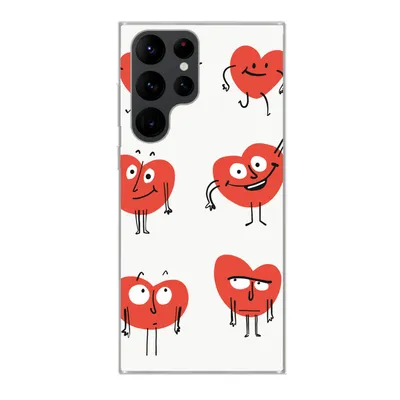 Produktbild von MuchoWow® Handyhülle Schutzhülle Hülle für Samsung Galaxy S22 Ultra Eine Illustration von neun Herzen mit Emotionen Silikon Softcase Handy Hülle - Abbildung