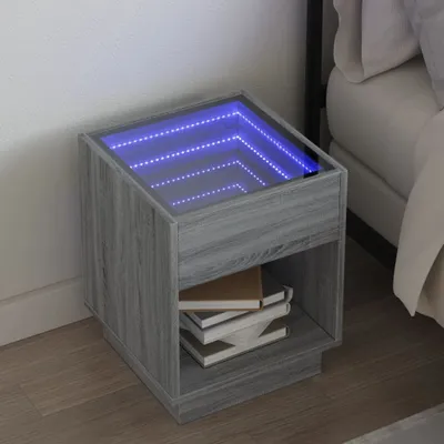 Obrázek produktu pro vidaXL Noční stolek s Infinity-LED Grey Sonoma 40x40x50 cm