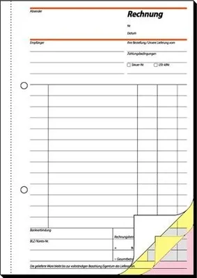 Produktbild von SIGEL SD032 Rechnungen, 1., 2. und 3. Blatt bedruckt, A5, selbstdurchschreibend, 3 x 40 Blatt
