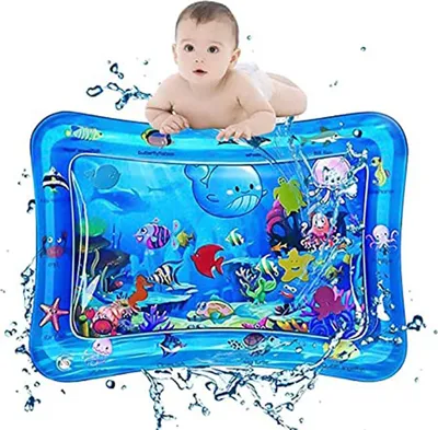 Produktbild von ASKSA Baby Aufblasbare Wassermatte Baby Spielzeug Spielmatten, Schwarz
