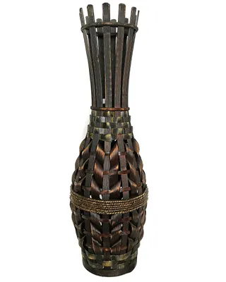 Produktbild von Bodenvase Blumenvase Pflanztopf Bambus Design handgearbeitet KW2375
