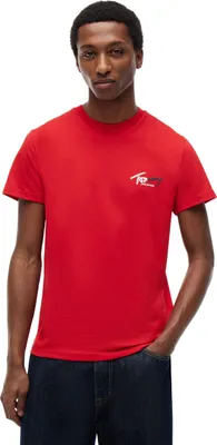 Obrázek produktu pro Pánské tričko Tommy Jeans TJM Slim Sign Chest Ss Tee EXT DM0DM22538, krátký rukáv, červené