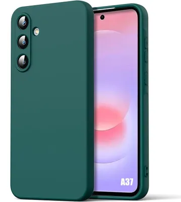 Image de Coque pour Samsung Galaxy A37 5G, Silicone Liquide Protection Slim Légère Anti-Rayures - Vert Nuit