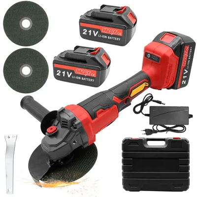 Obrázok produktu pre 18V akumulátorová uhlová brúska 125MM 860W - bezkartáčový motor, výkonná s 2 batériami a príslušenstvom