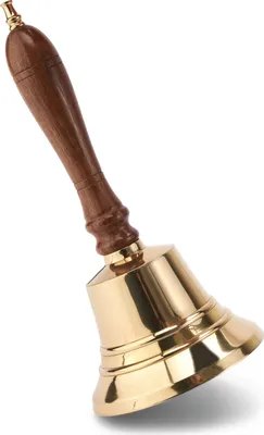 Produktbild von Maritim Tischglocke aus Messing mit Holzgriff 22cm hoch Handglocke Tischklingel