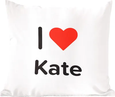 Produktbild von MuchoWow® Zierkissen Sofakissen Wohnzimmer Dekokissen 60x60 cm Ich liebe - Kate - Mädchen - Sitzfläche - Foto Polster
