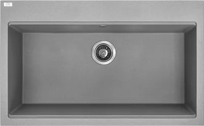 Productafbeelding van BADLAND Spoelbak, granietspoelbak, enkele spoelbak, TAU 50x80, grijs | Inclusief sifon!