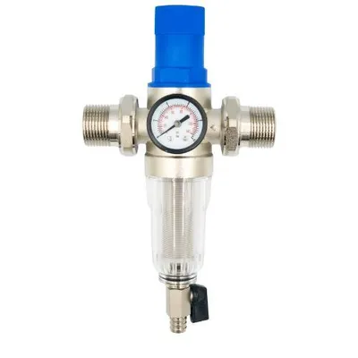 Produktbild von Wasserfilter 1″ mit Druckminderer & Manometer – Hauswasser Vorfilter WF-Aqua Reduce