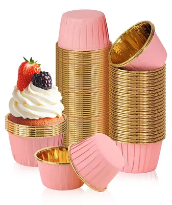 Productafbeelding van Papieren muffinvormpjes, 150 stuks, roze, geschikt voor muffins en cupcakes