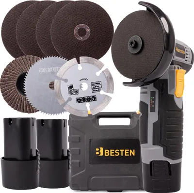 Produktbild von BESTEN Mini Akku-Winkelschleifer Winkelschleifer 2Xaku + Scheiben