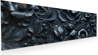 Produktbild von Glasbild 120x40cm in XXL für Wohnzimmer, Schlafzimmer Motiv Florales Muster