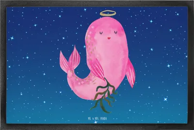 Produktbild von Mr. & Mrs. Panda fußmatte Sternzeichen Jungfrau 40 x 60 cm - Sternenhimmel Blau - Geschenk, Sauberlaufmatte, Fußabtreter, Geburtstag September, Schmutzfänger, Jungfer
