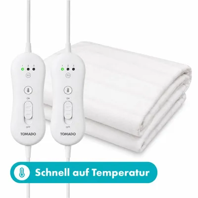 Produktbild von Tomado TEB2505W Elektrische Wärmeunterdecke 2 Personen - 160x140 cm - Weiß, KI-generiertes Bild