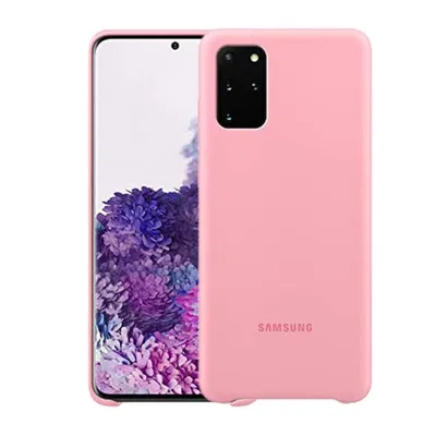 A pink Samsung phone case is shown on a white background, with the phone inside the case visible.