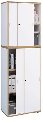 Immagine prodotto di Armadio dell'ufficio del gabinetto dell'ufficio di legno Salia 5 volte Larghezza 60 cm Porte scorrevoli