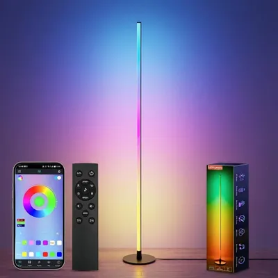 LED-Vloerlamp RGB, Fernbedienung, Musikmodus, Timer, schwarz