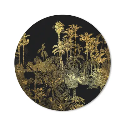 Produktbild von MuchoWow® Mauspad Mousepad Dschungel - Gold - Bäume 20x20 cm - Mousepads - Maus Mat - Pad - Mausunterlage - Schreibtischmatte