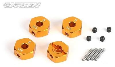 Imagen del producto de Soportes de aluminio de 12 mm para eje de 6 mm, juego de 4 unidades.