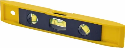 Produktbild von HomeShopXL – Kleine magnetische Wasserwaage – 23 cm – mit 3 Wasserwaagen – Magnet auf einer Seite – Gelb
