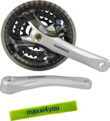 Produktbild von Shimano Kurbelgarnitur ACERA Silber FC-M361-C888CS 48/38/28 inkl. maxxi4you Reflexband