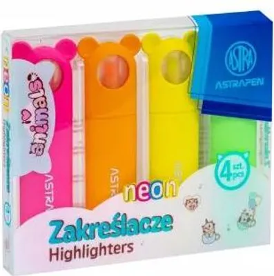 Zdjęcie produktu dla ASTRAPEN Neonowe Zakreślacze - Kolorowy zestaw przyjaciół do kreatywności!
