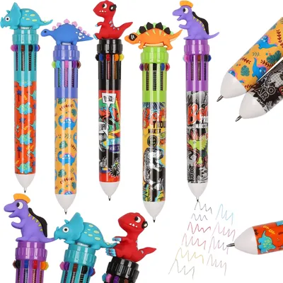 Produktbild von Dinosaurier MEHRFARBIGER Stift 10in1, automatischer Schulfüller, 10 FARBEN 0,7mm