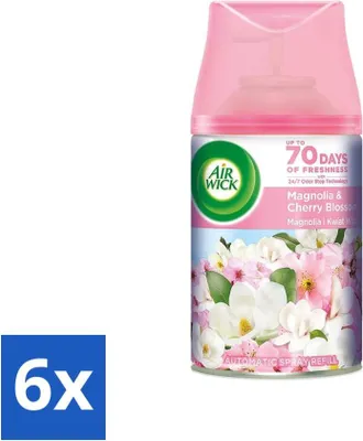 Image de Air Wick - Recharge désodorisant - Magnolia & Fleur de Cerisier - Vaporisateur automatique - 250 ml - Pack avantage - 6 pièces