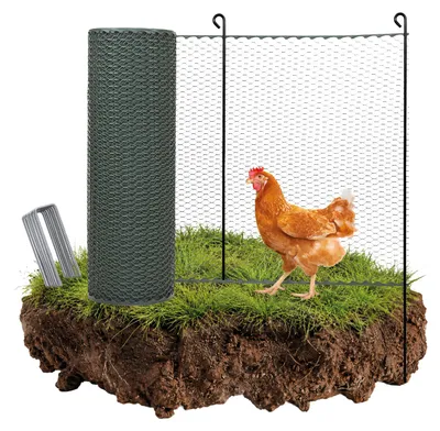 Produktbild von TRUTZHOLM Hühnerzaun Weidezaun Geflügelnetz Zaun 25 m lang x 0,9 m hoch, grün