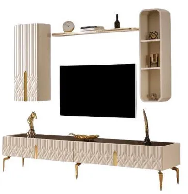 Productafbeelding van TV-meubel, beige kleur, modern, minimalistisch, luxueus, elegant, praktisch, functioneel
