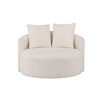 Image de Kelso canapé Ø116cm 2 personnes ours en peluche blanc.