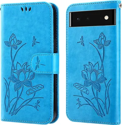 Zdjęcie produktu dla Pokrowiec König Design kompatybilny z etui na telefon komórkowy Google Pixel 7 Pro 5G ze skóry syntetycznej - Niebieskie etui na telefon komórkowy