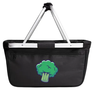 Produktbild von Huuraa Einkaufskorb Brokkoli Comic 20 Liter Black faltbarer Tragekorb Geschenkidee