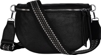 Produktbild von Bauchtasche (TTL-185) Umhängetasche Crossbody-Bag Hüfttasche Kunstleder Italy-Design BLACK