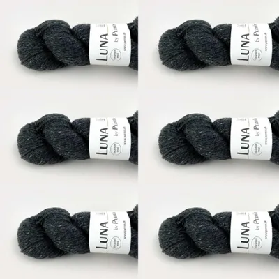 Immagine prodotto di 6 gomitoli di Lana "Luna" di Permin – 100% lana riciclata (senza mulesing e certificata Oeko-Tex) (colore: grigio antracite)