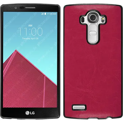 Produktbild von PhoneNatic Case kompatibel mit LG G4 - Hülle pink Lederoptik Hard-case + 2 Schutzfolien