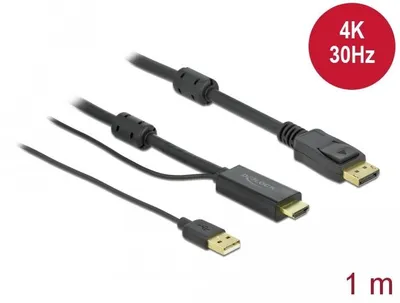 Produktbild von Delock HDMI zu DisplayPort Kabel 4K 30 Hz 1 m