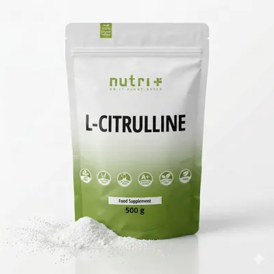Productafbeelding van nutri+ L-Citrulline Poeder | 500 g | 100% zuivere L-Citrulline DL-Malate in een verhouding van 2:1 | zonder toevoegingen | veganistisch