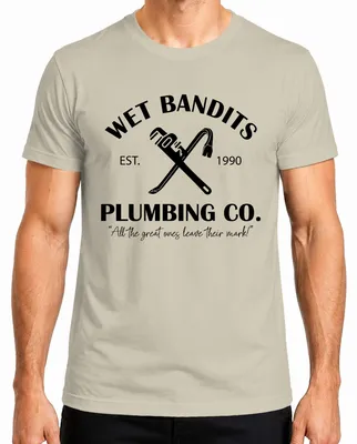 Obrázek produktu pro Wet Bandits Plumbing Co. Kevin Home Alone Wet Bandits - Christmas Xmas Pánské tričko, Nature, L