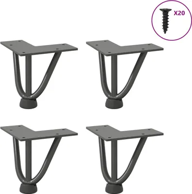 Obrázok produktu pre Nohy do vlasov pre konferenčný stolík 4 ks, antracitové, 10 cm, masívna oceľ