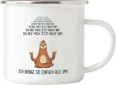 Produktbild von Ich Bringe Einfach Alle Um Tasse Schwarz Lustig Spruch Ironie Faultier Geschenk-Idee Bürokollegen Chillen