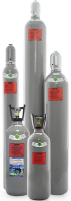 Produktbild von CO2-Flasche mit Steigrohr, gefüllt mit lebensmittelechtem Kohlendioxid "E290" (10 kg)