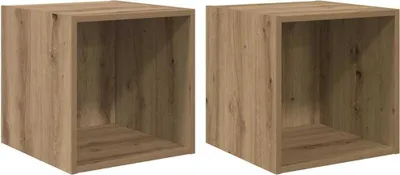 Image de vidaXL Armoire murale 2 pcs Chêne Artisan 37 x 37 x 37 cm Bois composite